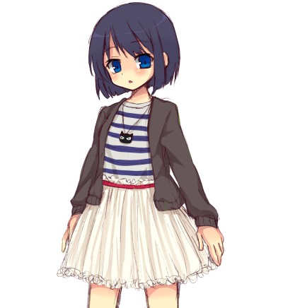 1girl, blue_eyes, blush, casual, contemporary, jacket, kuromu_(cr0711), lowres