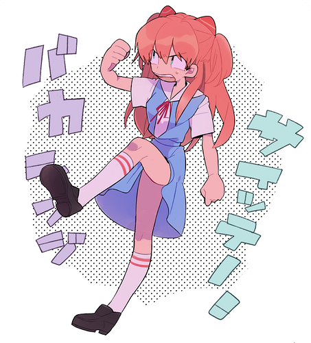1girl, angry, blue_eyes, long_hair, neon_genesis_evangelion, open_mouth, orange_hair, sa_kuma