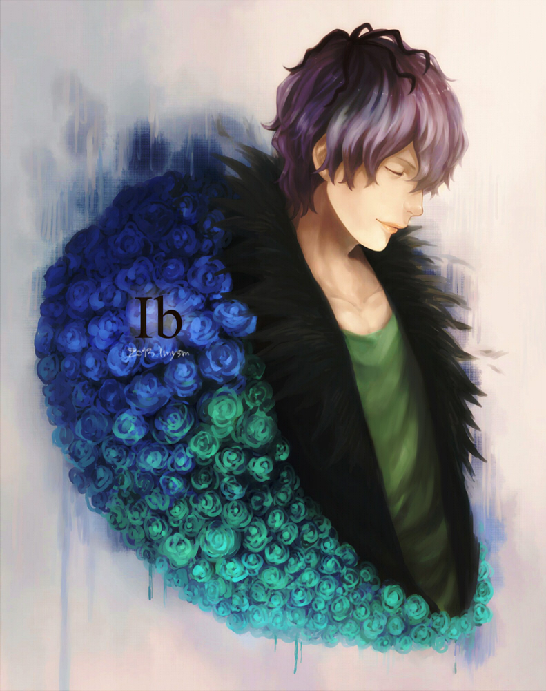 closed_eyes, flower, garry_(ib), ib, male, rose, smskt_25