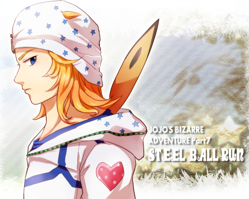1boy, beanie, blonde_hair, blue_eyes, hat, hoodie, johnny_joestar, jojo_no_kimyou_na_bouken