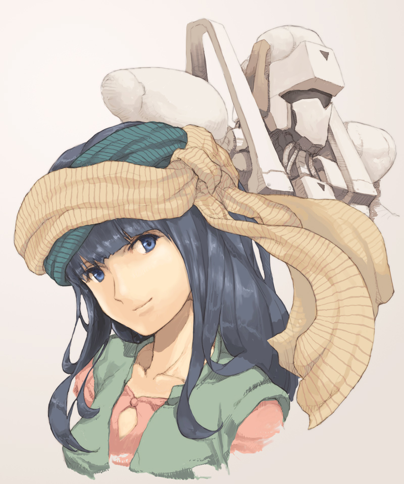 1girl, blue_eyes, blue_hair, collarbone, fanneria_amu, heavy_metal_l-gaim, hime_cut, honda_chieko