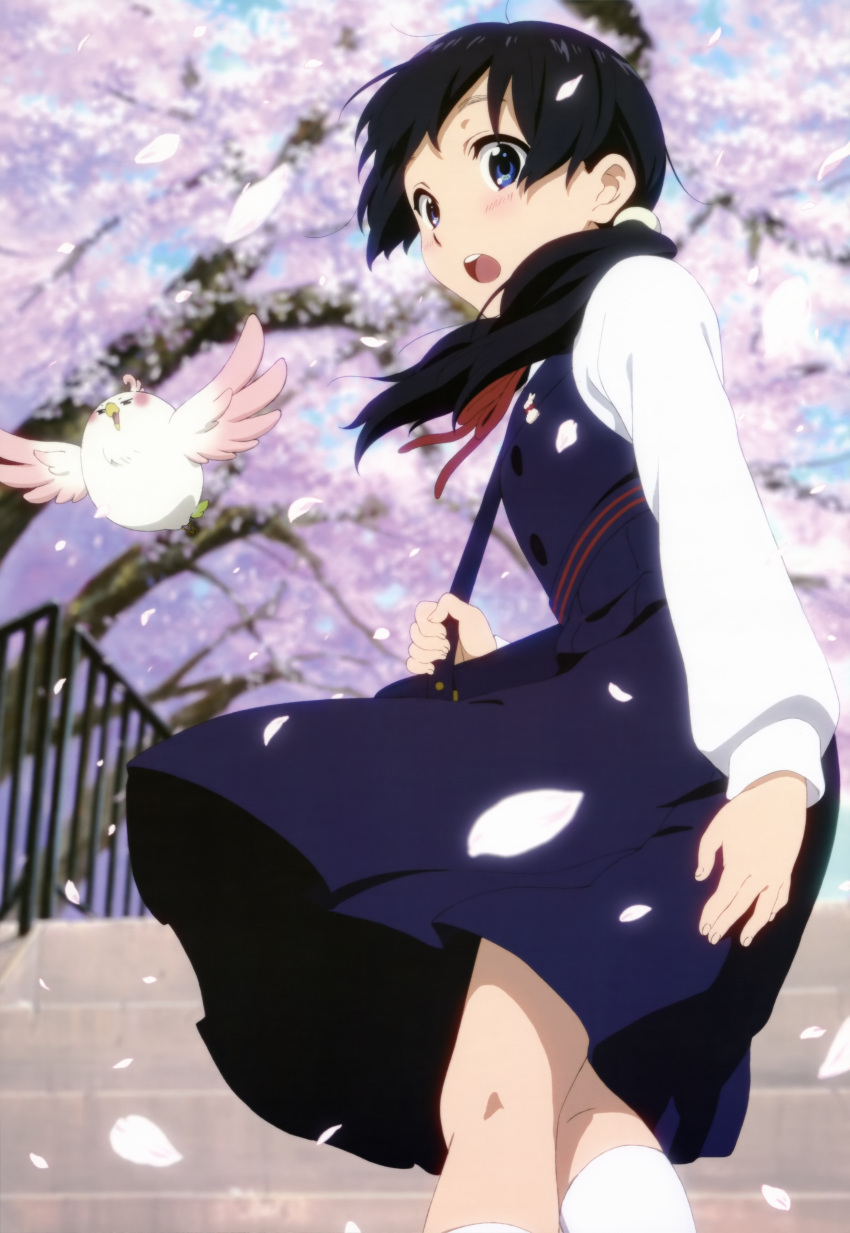 1girl, absurdres, bird, dera_mochimazzui, highres, kitashirakawa_tamako, nyantype, official_art