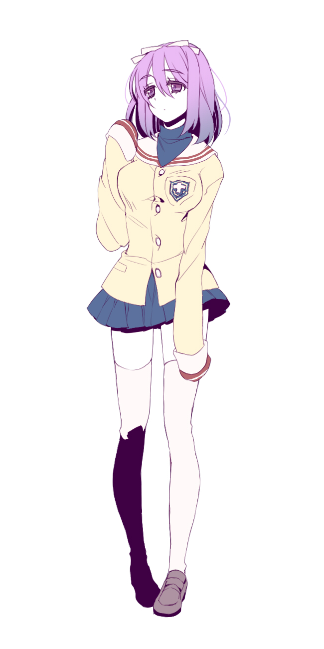 1girl, clannad, genderswap, hair_ribbon, highres, kuroko_no_basuke, long_hair, momose