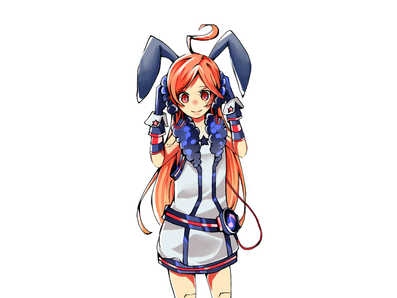 animal_ears, animated, animated_gif, belt, blinking, bunny_ears, dress, earmuffs