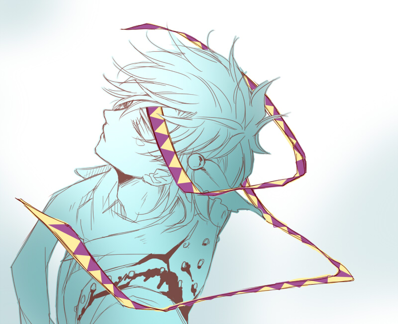 1boy, blood, caesar_anthonio_zeppeli, facial_mark, feathers, headband, jacket, jojo_no_kimyou_na_bouken