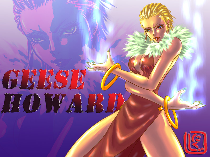 1girl, bangle, bare_legs, blonde_hair, blue_fire, bracelet, breasts, cleavage