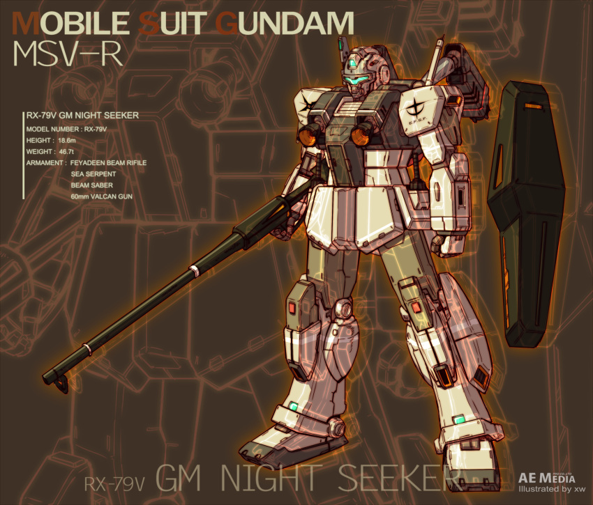 banchengping@126, beam_rifle, energy_sword, engrish, gm_(mobile_suit), gm_night_seeker, gun, gundam