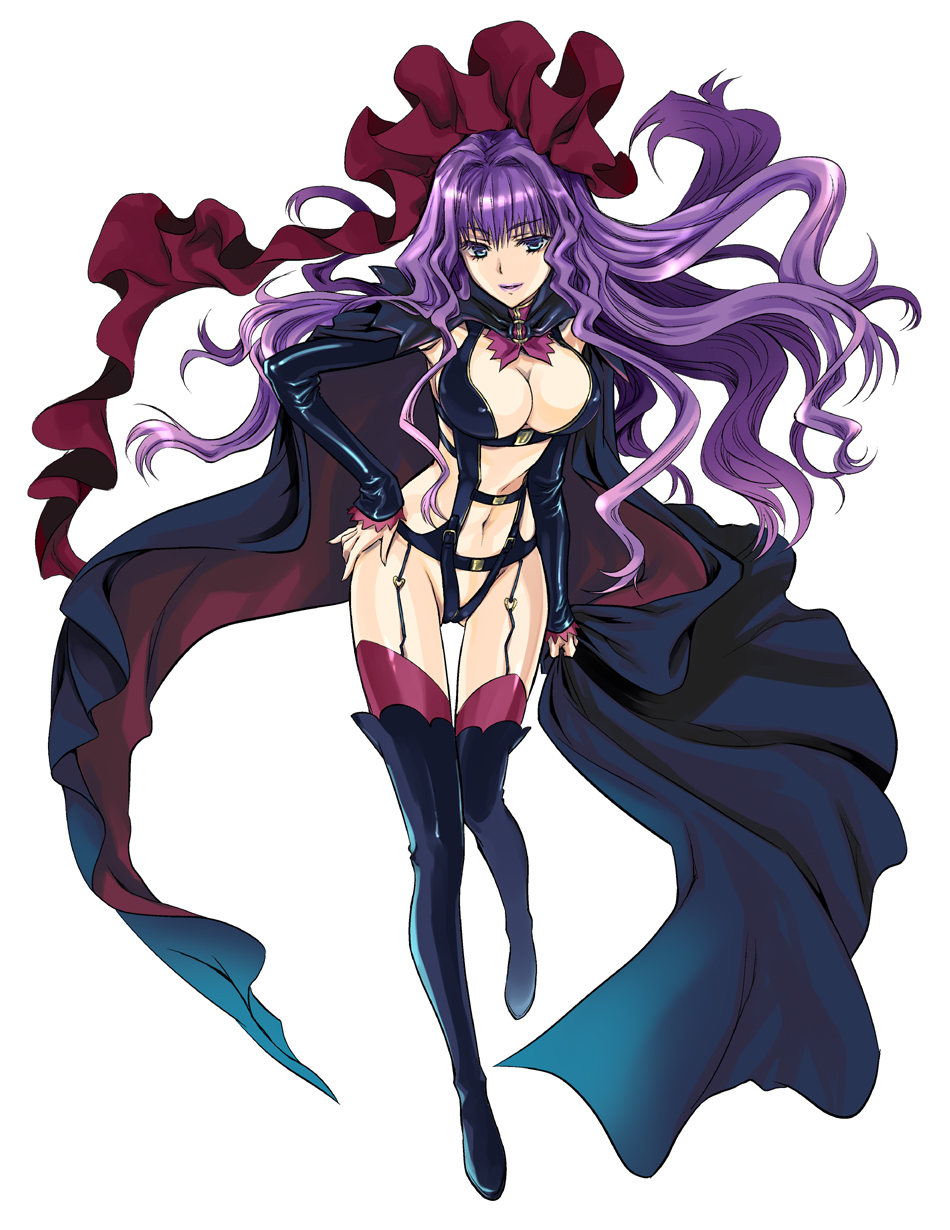 boots, breasts, cape, cleavage, highres, long_hair, macross, macross_frontier