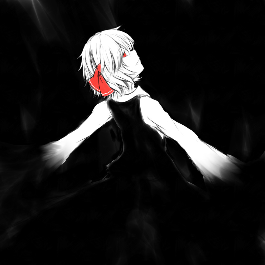 darkness, fang, rumia, sogabu_mikoto, solo, spot_color, touhou