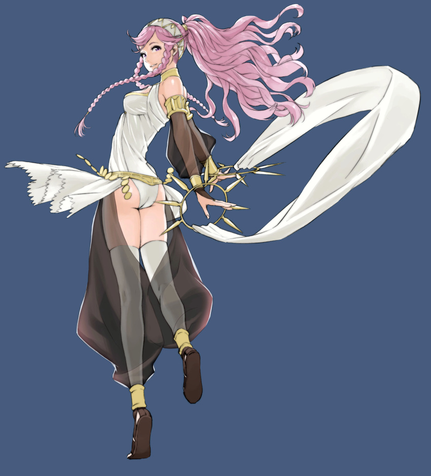 1girl, absurdres, armlet, ass, bare_shoulders, bracelet, braid, dancer