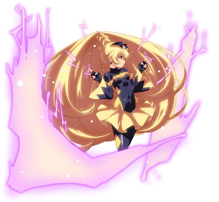 1girl, bad_end_peace, bad_end_precure, bat_wings, big_hair, blonde_hair, bodysuit, clothed_navel