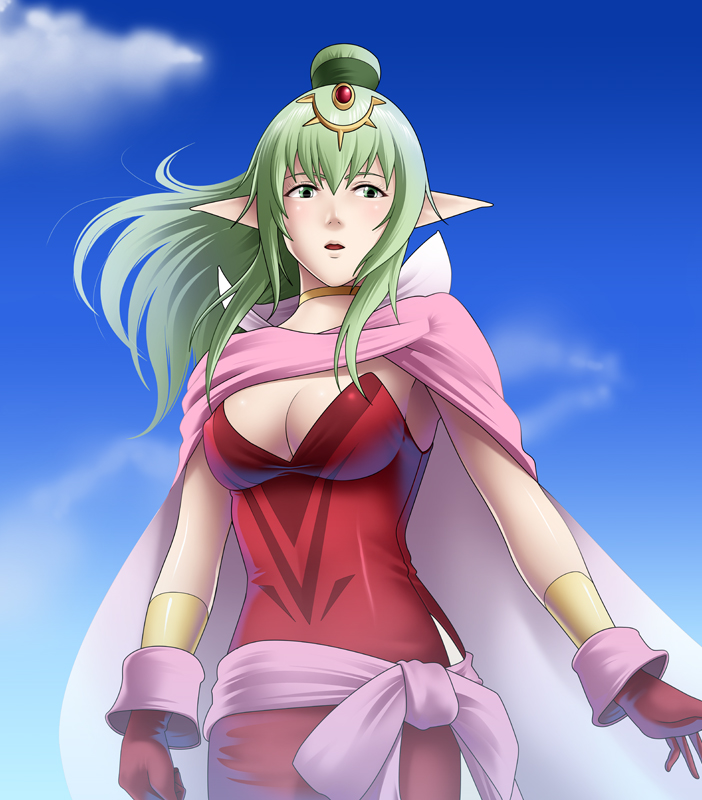1girl, adult, bracelet, breasts, cape, chiki, deep_rising, fire_emblem