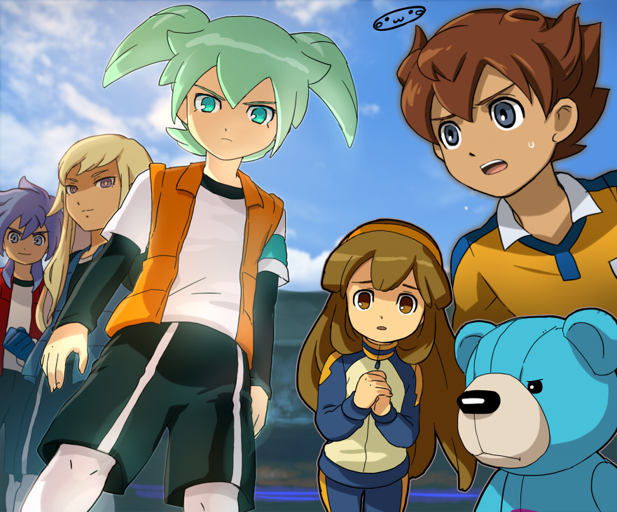 armband, blonde_hair, brown_eyes, brown_hair, chetto, clouds, fei_rune, frown