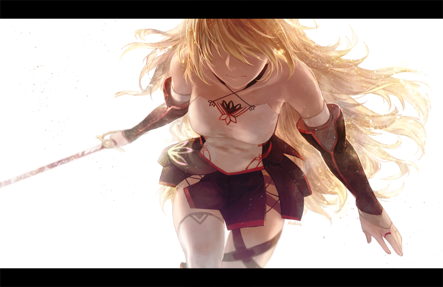 blonde_hair, detached_sleeves, hair_over_eyes, jewelry, long_hair, milla_maxwell, ring, robinexile