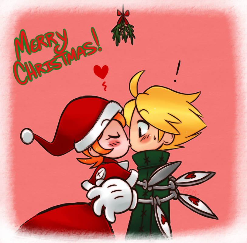 !, 1girl, capelet, christmas, extra_eyes, gias-ex-machella, gloves, hat
