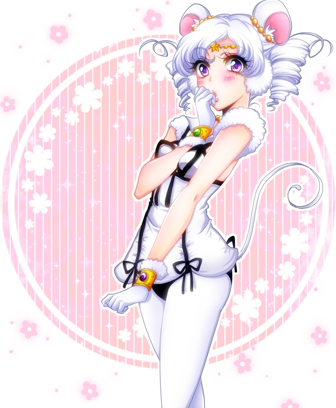 1girl, bishoujo_senshi_sailor_moon, blush, bracelet, circlet, double_bun, drill_hair, gloves