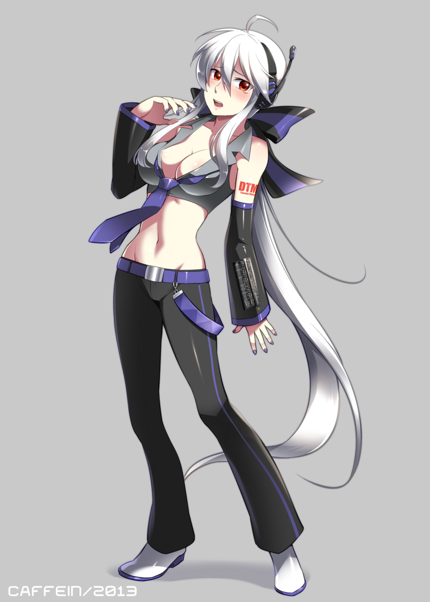 1girl, artist_name, blush, bow, breasts, caffein, cleavage, dated