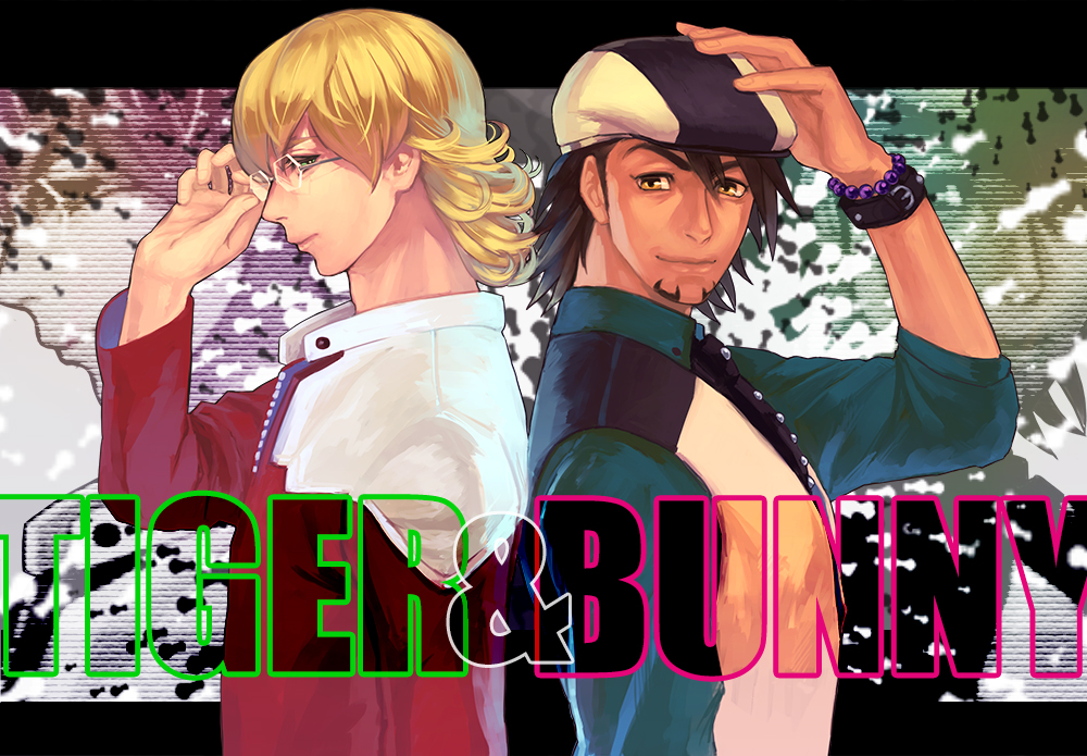 2boys, barnaby_brooks_jr, blonde_hair, bracelet, brown_eyes, brown_hair, cabbie_hat, facial_hair