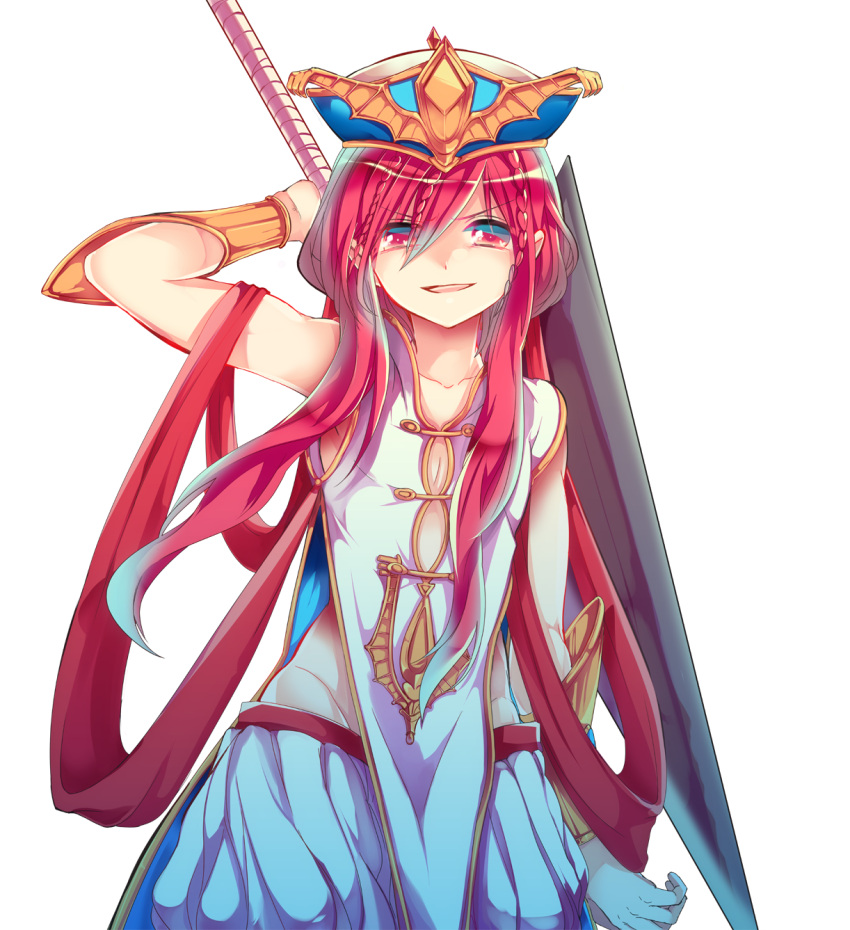 1boy, @shimapan, braid, hat, long_hair, magi_the_labyrinth_of_magic, red_eyes, redhead