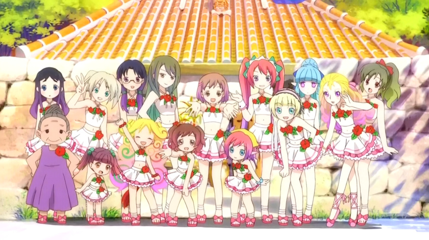 6+girls, cat, dress, everyone, haitai_nanafa, iina_(haitai_nanafa), kyan_kokona, kyan_nanafa