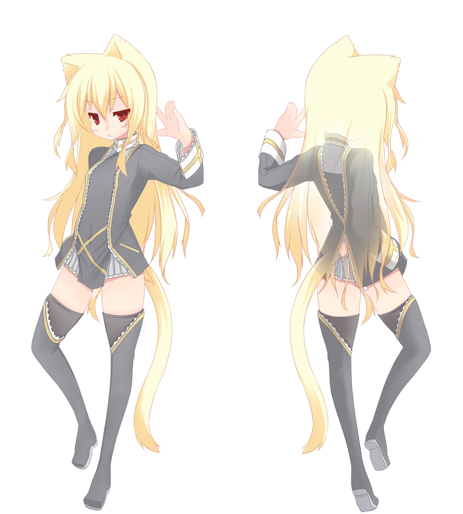 1girl, animal_ears, blonde_hair, cat_ears, cat_tail, long_hair, nightmare_cat, original