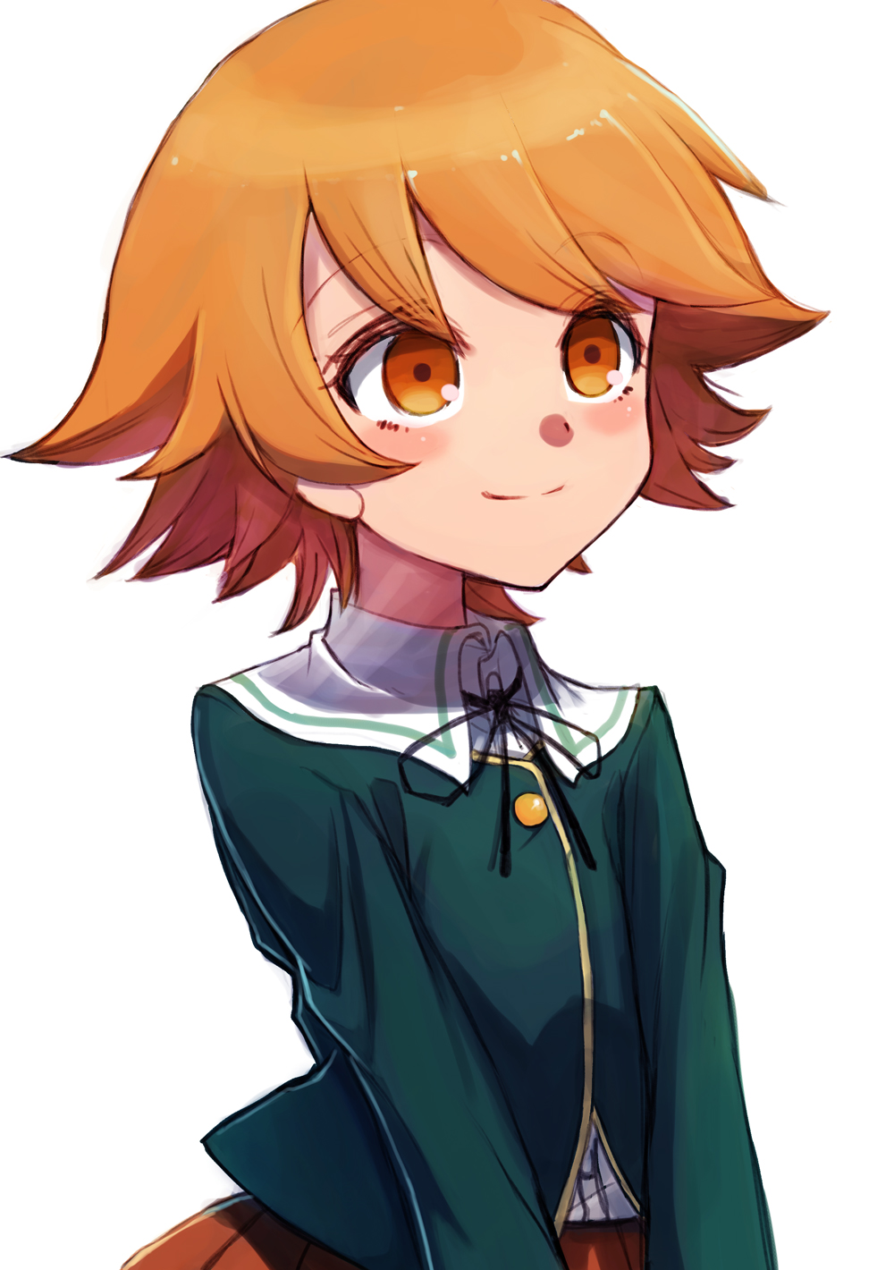 aosa_(momikin), blush, brown_eyes, brown_hair, dangan_ronpa, fujisaki_chihiro, school_uniform, short_hair