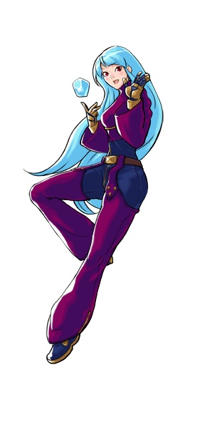 1girl, aqua_hair, belt, chaps, cropped_jacket, gloves, hiroaki_(kof), ice