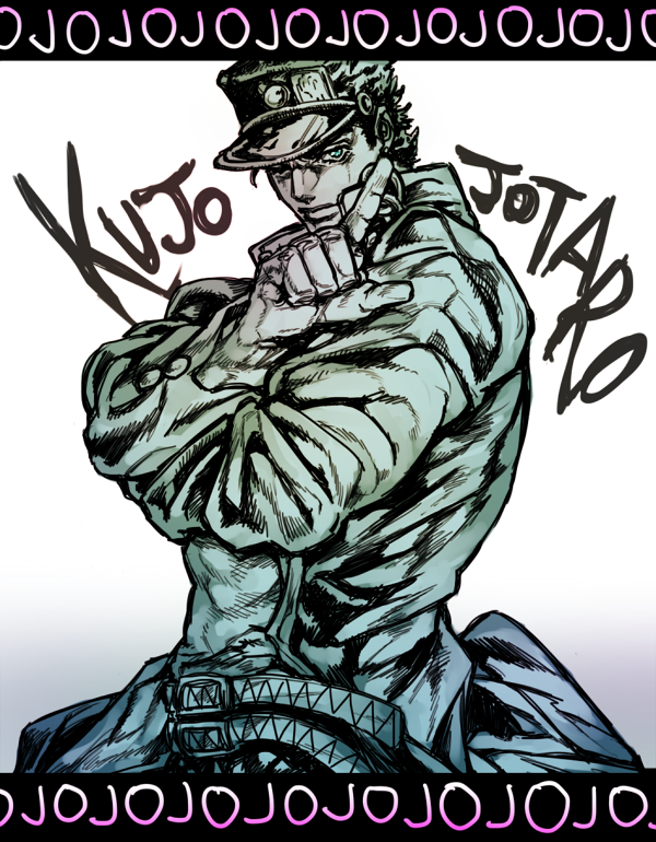 1boy, gakuran, hat, jojo_no_kimyou_na_bouken, kuujou_joutarou, pmushroom, school_uniform, solo