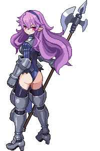 armor, ass, disgaea, disgaea_d2, e79, hairband, halberd, heavy_knight_(disgaea)