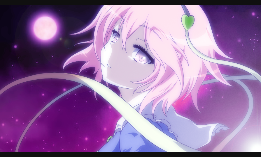 1girl, anime_coloring, hairband, heart, komeiji_satori, looking_at_viewer, moon, pink_eyes