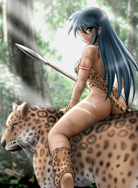 1girl, amazon, ass, barefoot, blood, blurry, bracelet, dark_skin