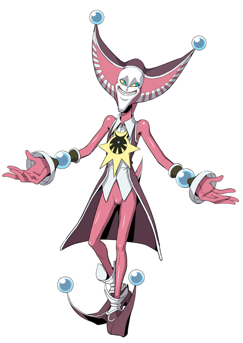 .hack//link, grin, hat, jester, jester_cap, jewelry, official_art, pointy_shoes