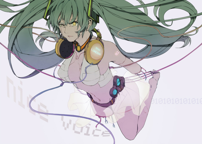 alternate_costume, android, aqua_hair, hatsune_miku, headphones, long_hair, motune, twintails