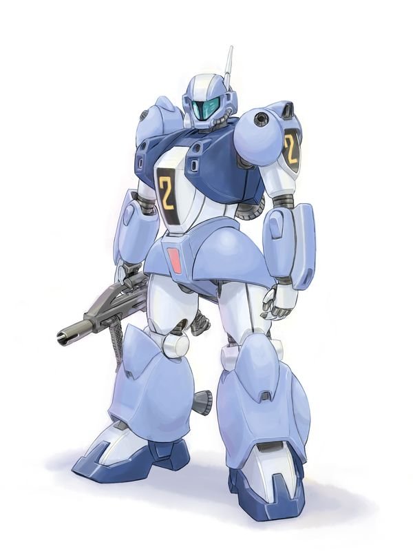 ginga_hyouryuu_vifam, gun, mecha, realistic, rifle, science_fiction, solo, torunfam, ugai_yuichi, weapon