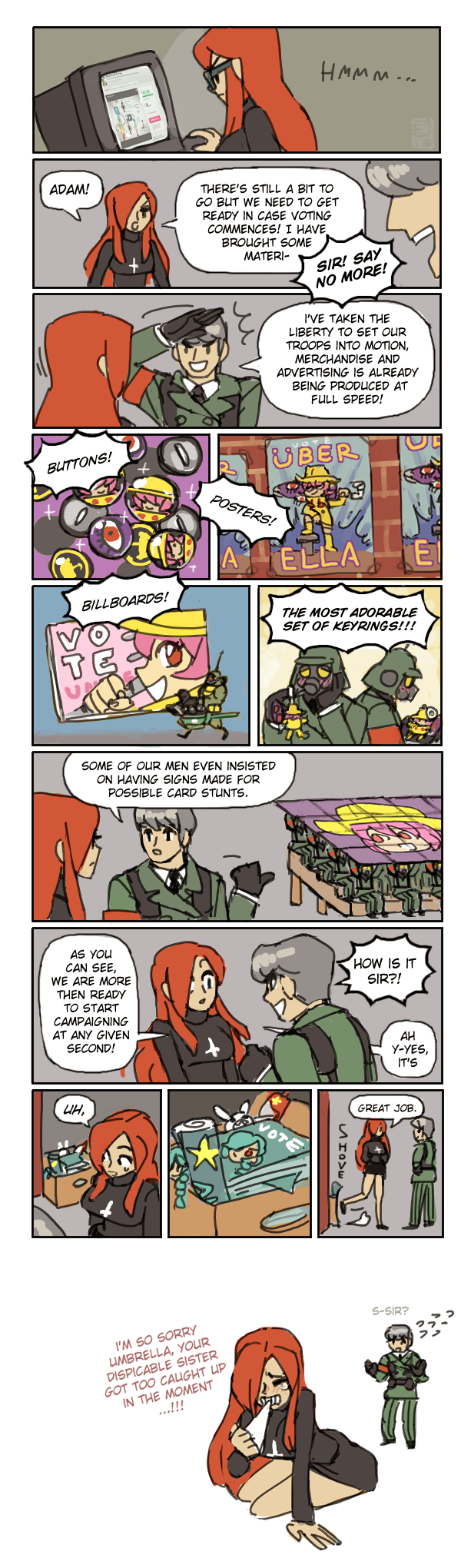 annie_(skullgirls), biting, black_egrets, computer, emlan, english, glasses, green_hair