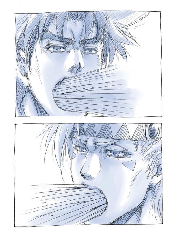 caesar_anthonio_zeppeli, comic, jojo_no_kimyou_na_bouken, joseph_joestar_(young), kurenai_karasu, monochrome, pretz, translation_request