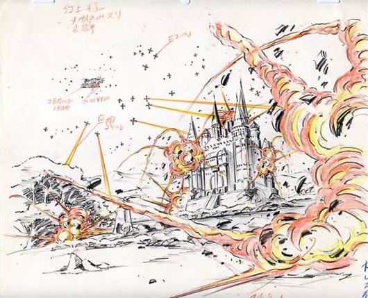 artist_unknown, effects, explosions, genga, hyakujuu-ou_golion, production_materials