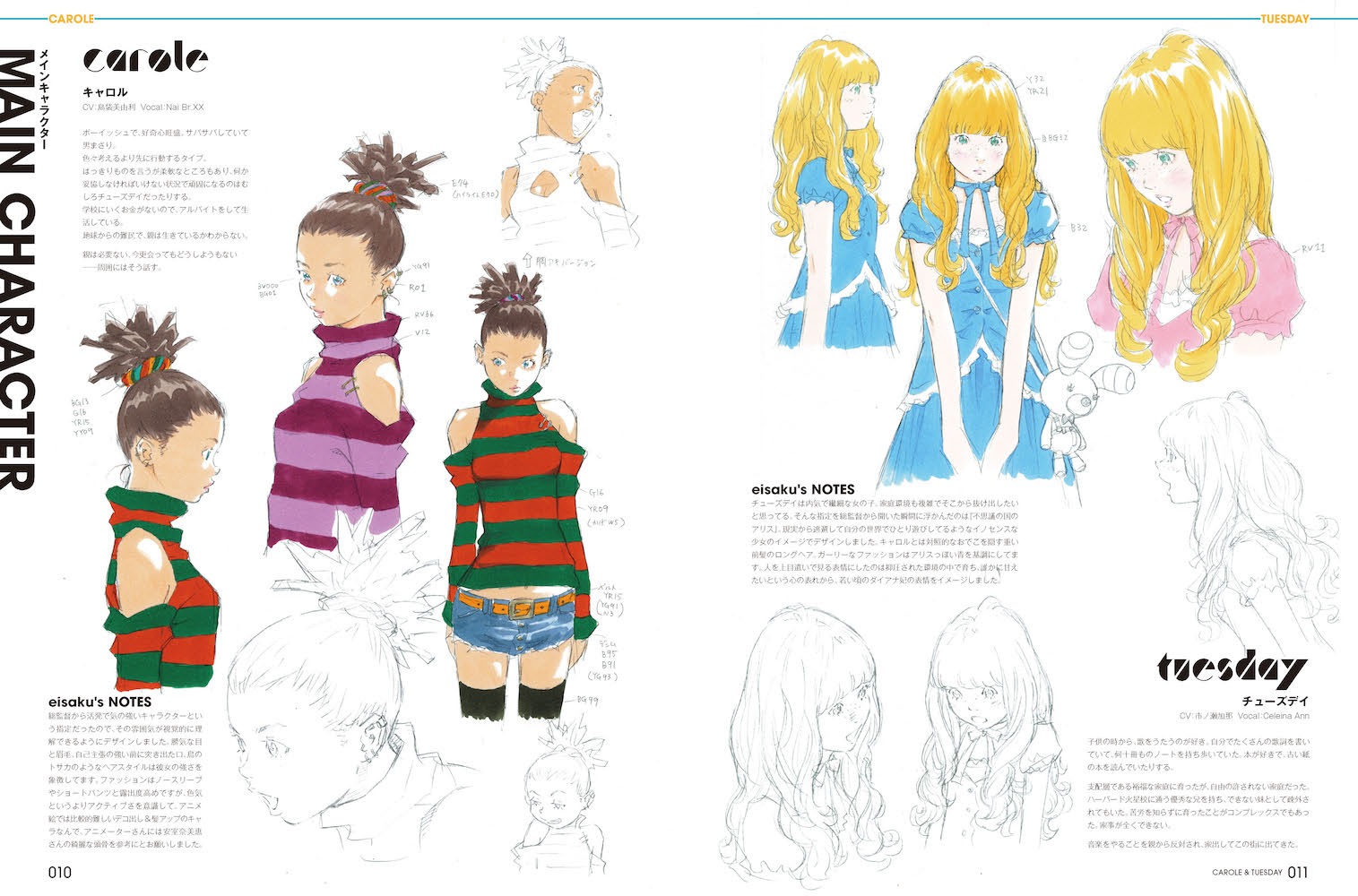 carole_and_tuesday, eisaku_kubonouchi, production_materials, settei