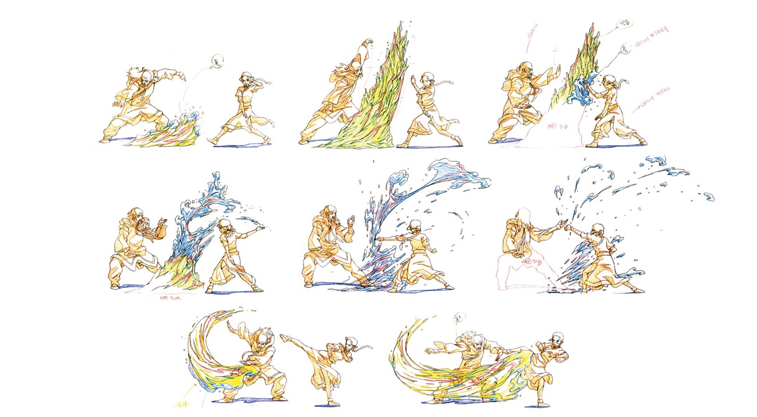 avatar_series, avatar:_the_last_airbender, avatar:_the_last_airbender_book_one, genga, hong_kyung_pyo, production_materials, western