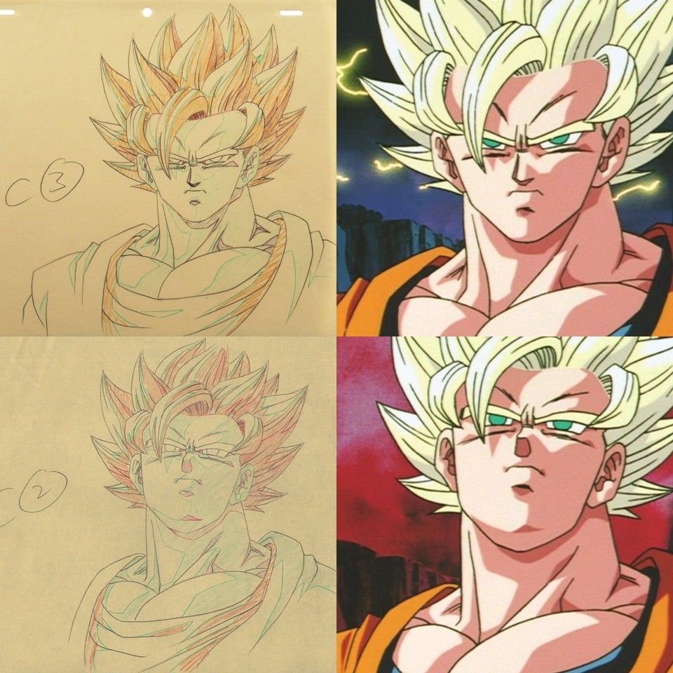 correction, dragon_ball_series, dragon_ball_z, genga, genga_comparison, keisuke_masunaga, production_materials