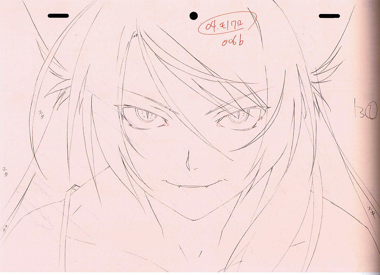 akio_watanabe, bakemonogatari, genga, monogatari_series, production_materials