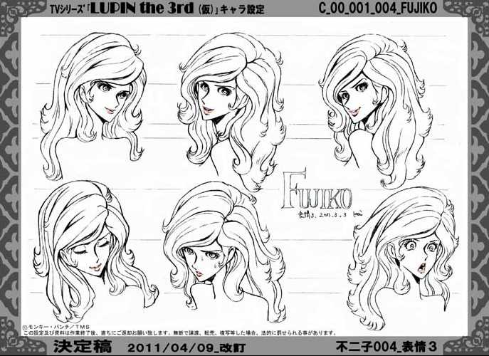 character_design, lupin_iii, lupin_iii_the_woman_called_fujiko_mine, production_materials, settei, takeshi_koike