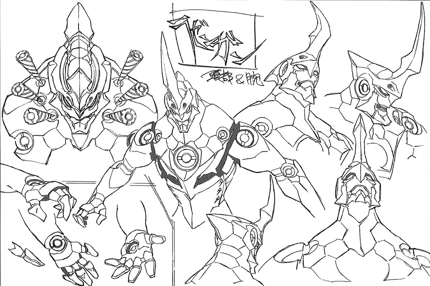 mecha, mechanical_design, production_materials, settei, tengen_toppa_gurren_lagann, tengen_toppa_gurren_lagann_series, yoh_yoshinari