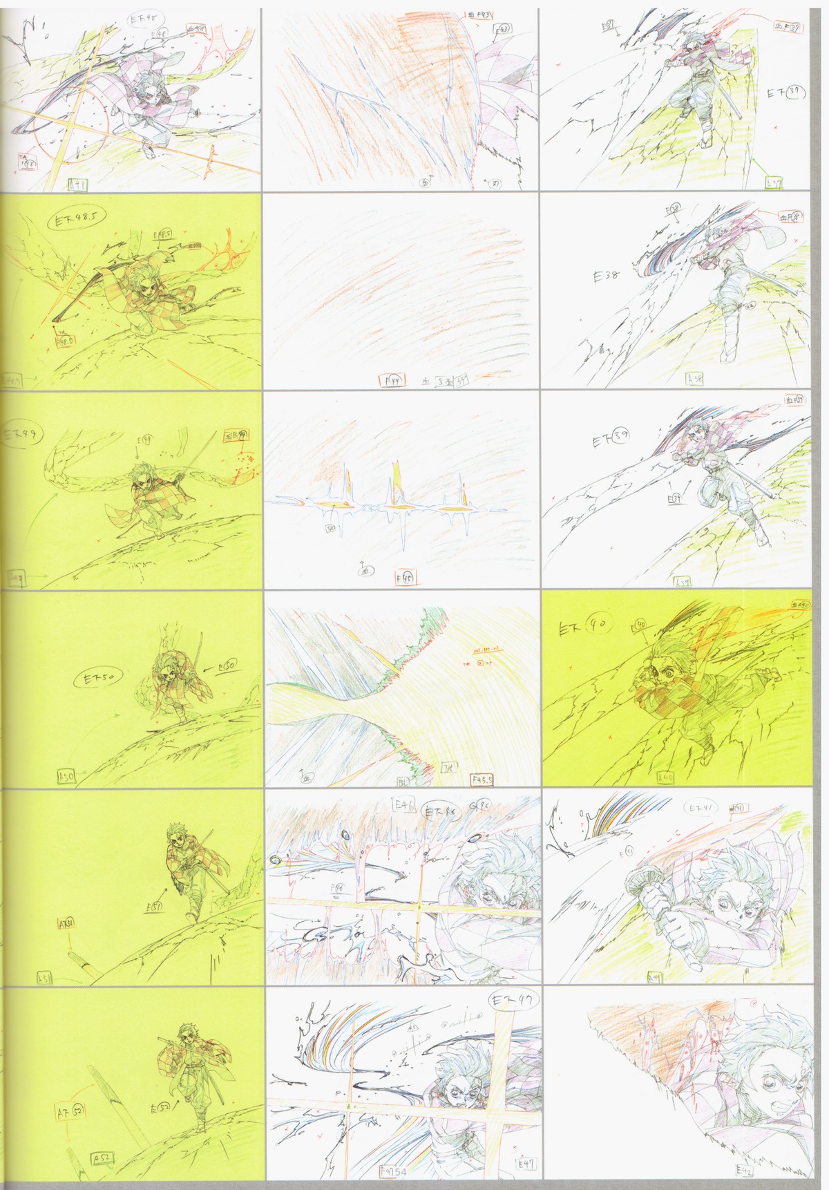 genga, hironori_tanaka, kimetsu_no_yaiba_mugen_train, kimetsu_no_yaiba_series, production_materials