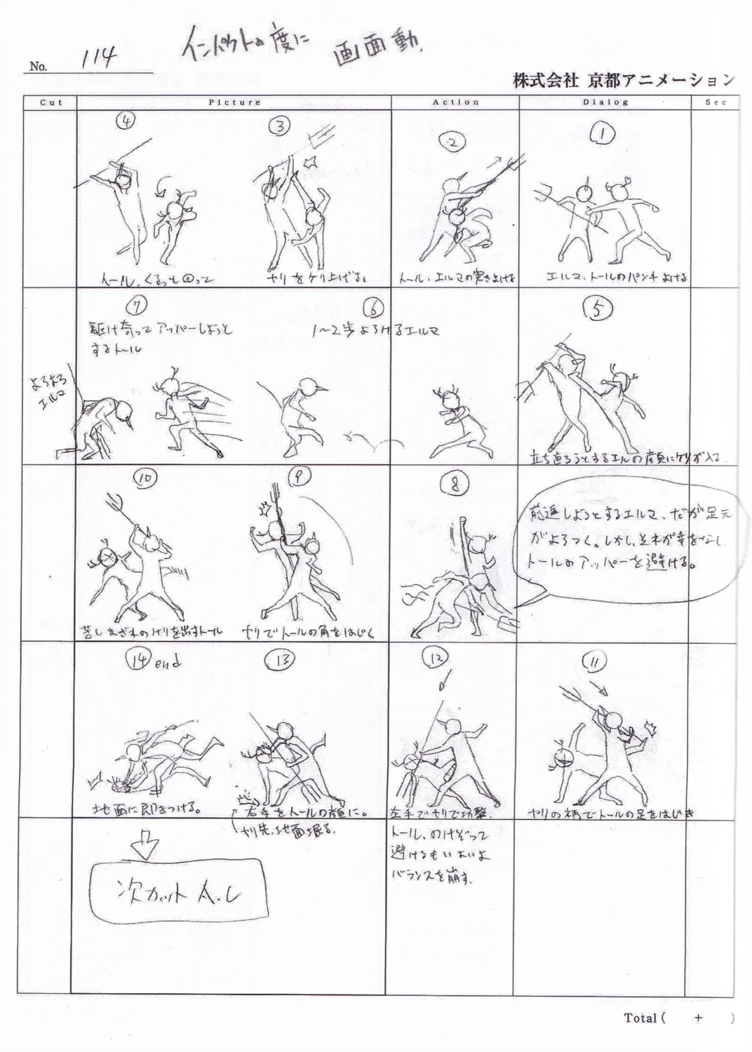 kobayashi-san_chi_no_maid_dragon_s, kobayashi-san_chi_no_maid_dragon_series, minoru_ota, production_materials, storyboard