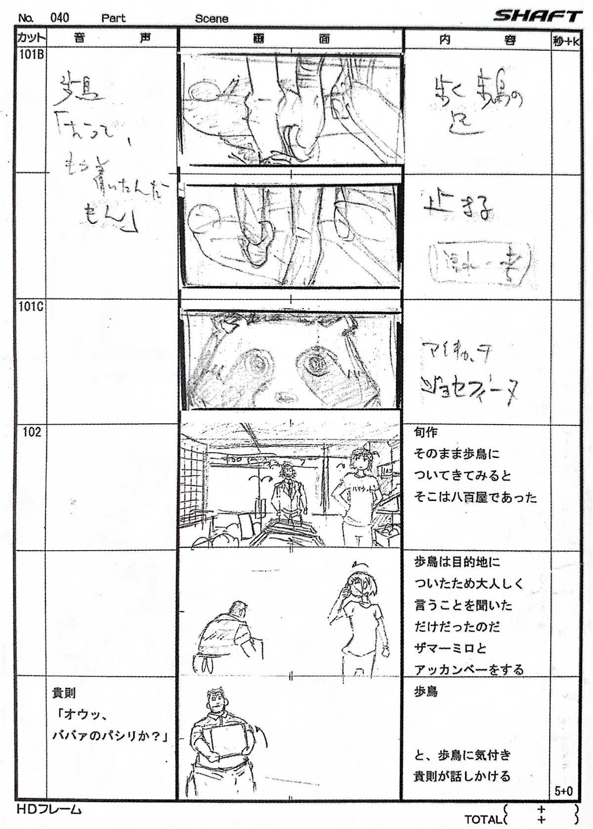 akiyuki_shinbo, naoyuki_tatsuwa, production_materials, soredemo_machi_wa_mawatteiru, storyboard