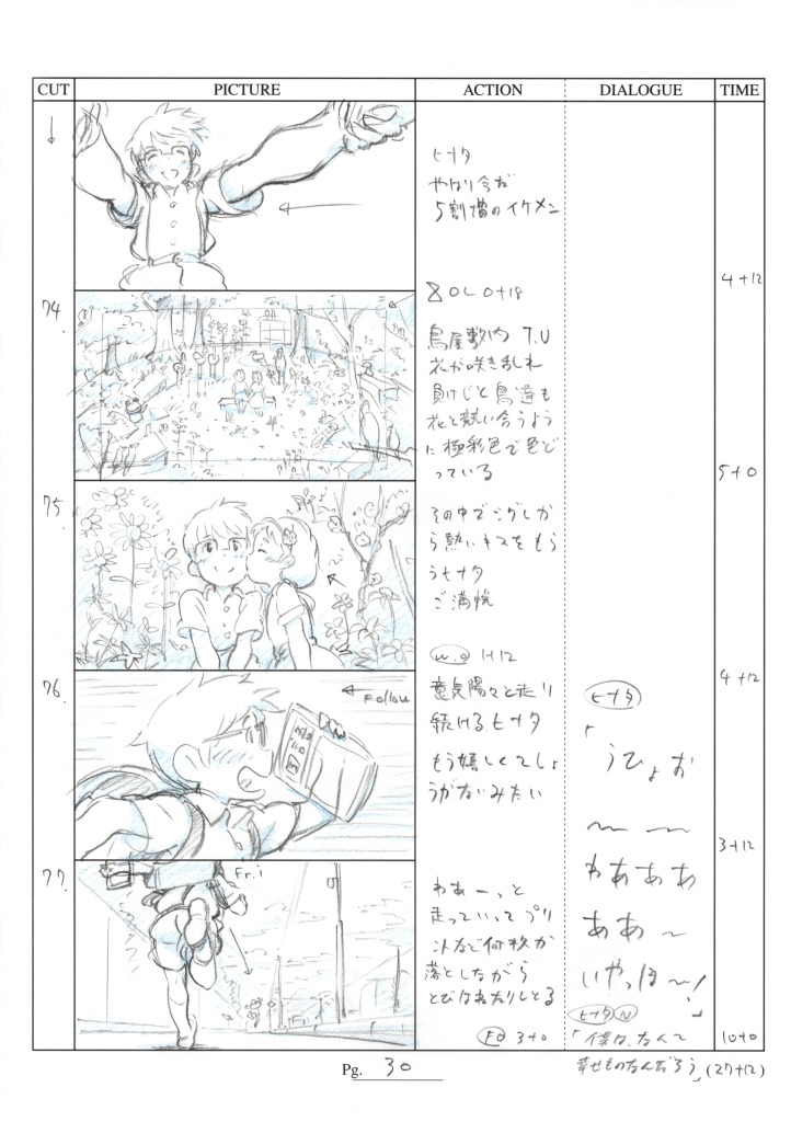 hinata_no_aoshigure, hiroyasu_ishida, production_materials, storyboard