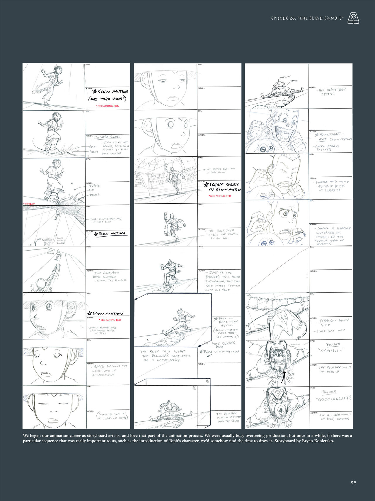 avatar_series, avatar:_the_last_airbender, avatar:_the_last_airbender_book_two, bryan_konietzko, fighting, production_materials, storyboard, western