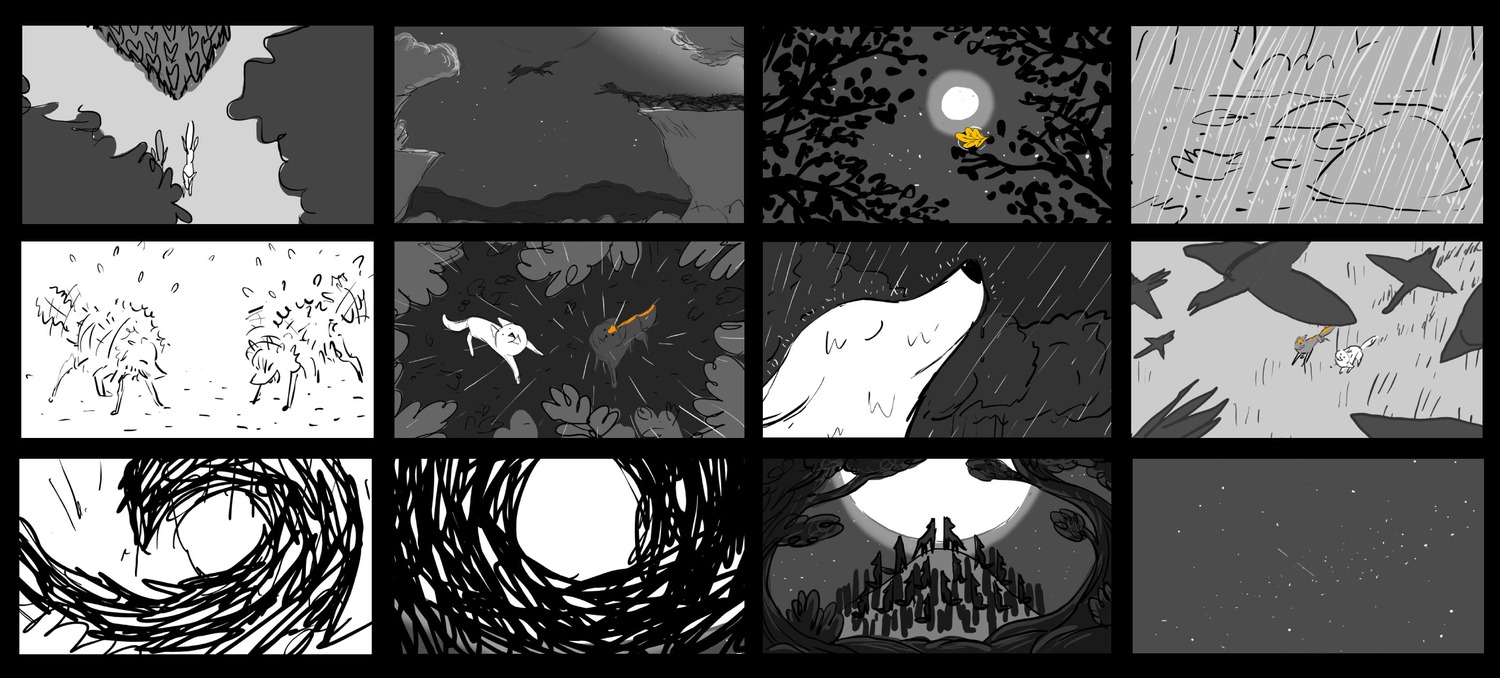 guillaume_lorin, production_materials, storyboard, western, wolfwalkers