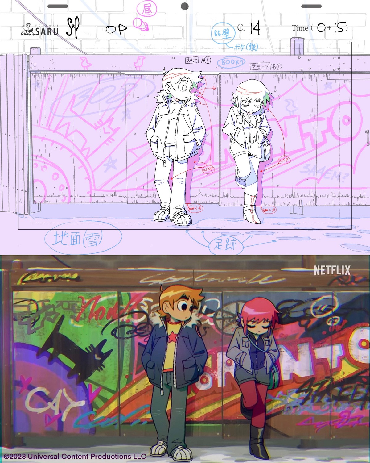 genga, genga_comparison, ilya_kuvshinov, production_materials, scott_pilgrim_takes_off